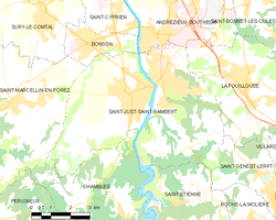 Map commune FR insee code 42279